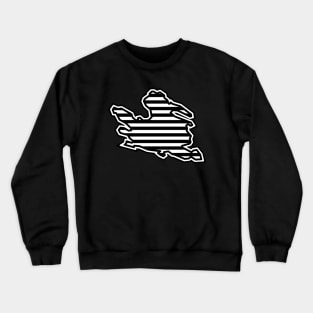 Mayne Island Silhouette in Black and White Lines - Simple Stripes - Mayne Island Crewneck Sweatshirt